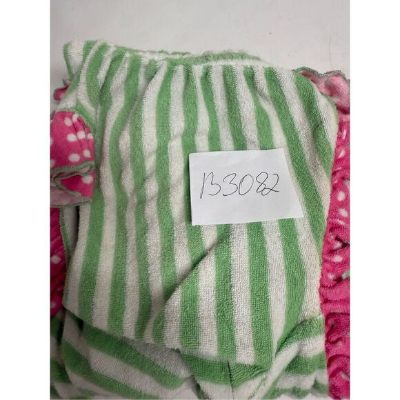 Matilda Jane Terry Cloth Swim Cover Up Girl’s Size 4-6 Green White Striped - Picture 8 of 8